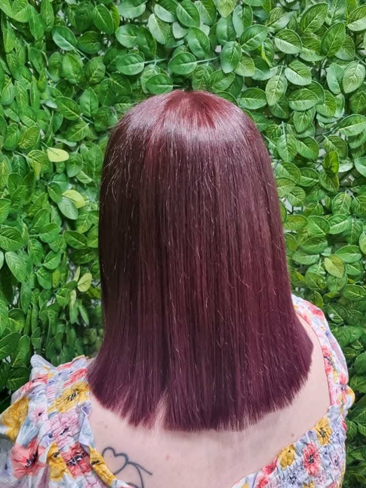 Rich burgundy lob